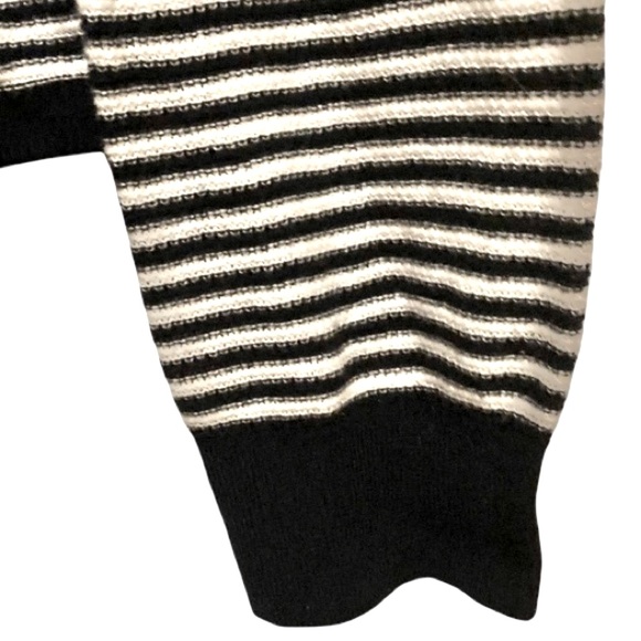 ANN TAYLOR LOFT Black and White Striped Open Button Cardigan Womans Large - Picture 12 of 16